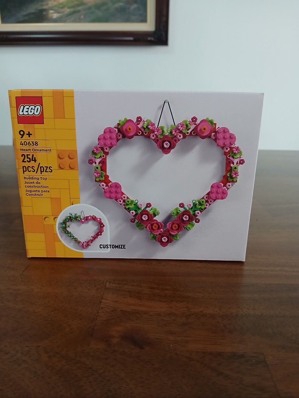 Lego Pink and Green Heart Ornament Floral Wreath. NWT Ages 9+ 254 PCS